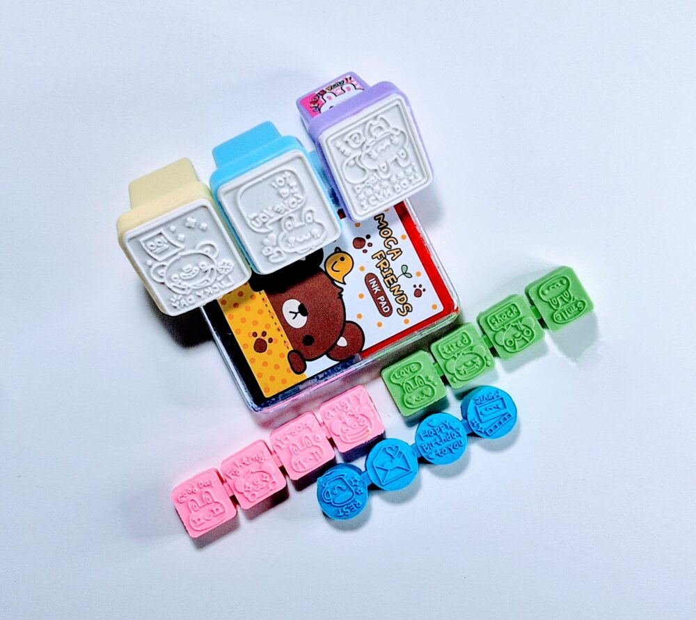 Set de sellos con diseño de osos y conejos